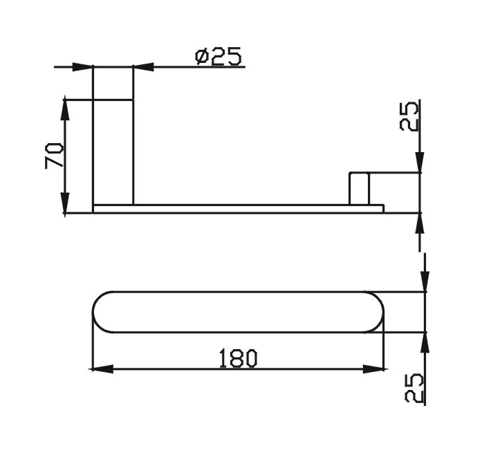 TAPART SLEEK TOILET ROLL HOLDER BLACK 180MM