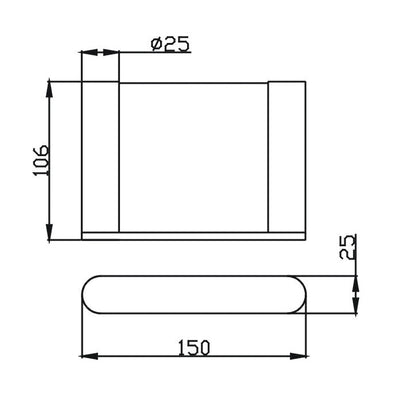 TAPART SLEEK SOAP DISH BRUSHED NICKEL 150MM