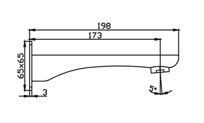 TAPART SLEEK BATH OUTLET 200MM ROSE GOLD