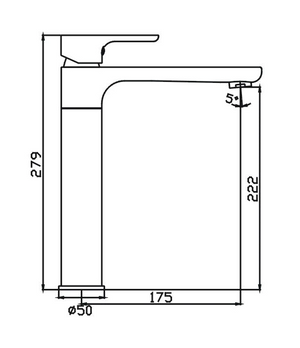 TAPART SLEEK SINK MIXER 279MM ROSE GOLD