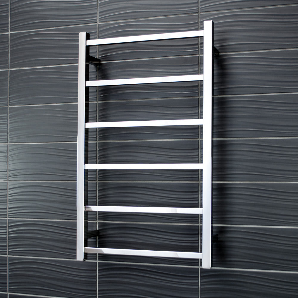 RADIANT HEATING 6-BARS SQUARE NON-HEATED TOWEL RAIL CHROME 500MM