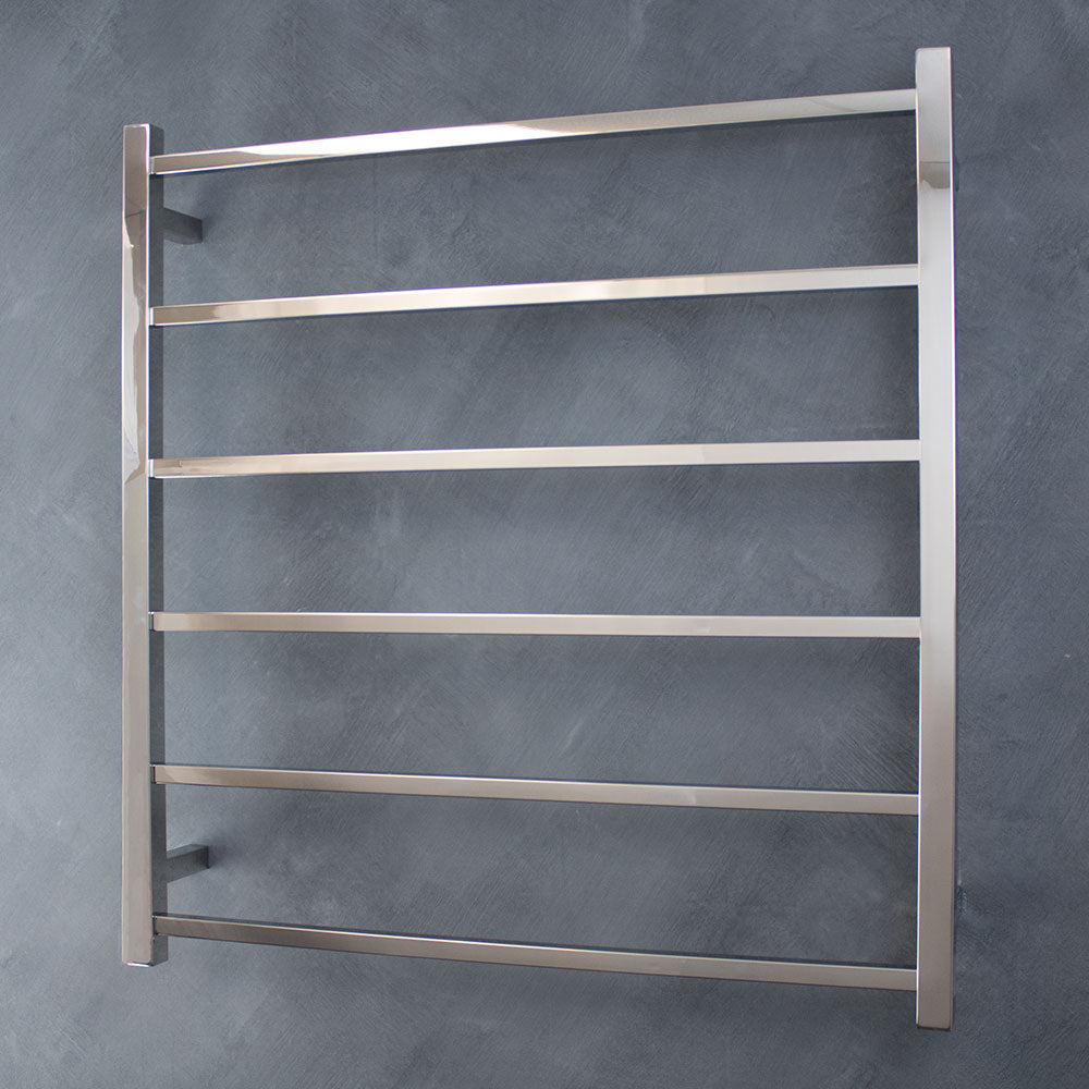 RADIANT HEATING 6-BARS SQUARE NON-HEATED TOWEL RAIL CHROME 800MM