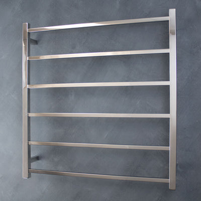 RADIANT HEATING 6-BARS SQUARE NON-HEATED TOWEL RAIL CHROME 800MM