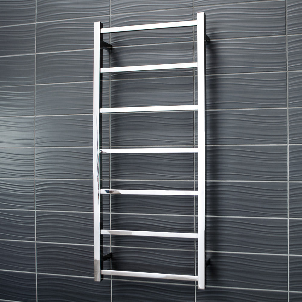 RADIANT HEATING 7-BARS SQUARE NON-HEATED TOWEL RAIL CHROME 500MM