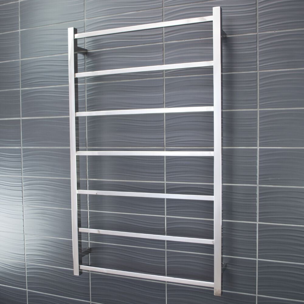 RADIANT HEATING 7-BARS SQUARE NON-HEATED TOWEL RAIL CHROME 700MM