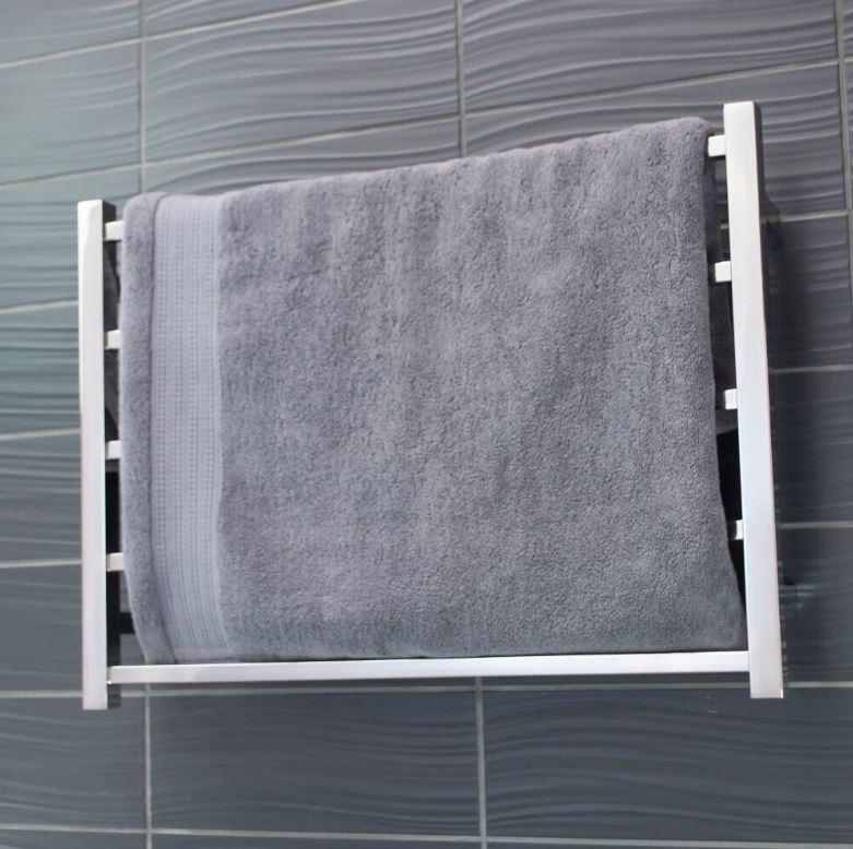 RADIANT HEATING 5-BARS SQUARE NON-HEATED TOWEL RAIL CHROME 600MM