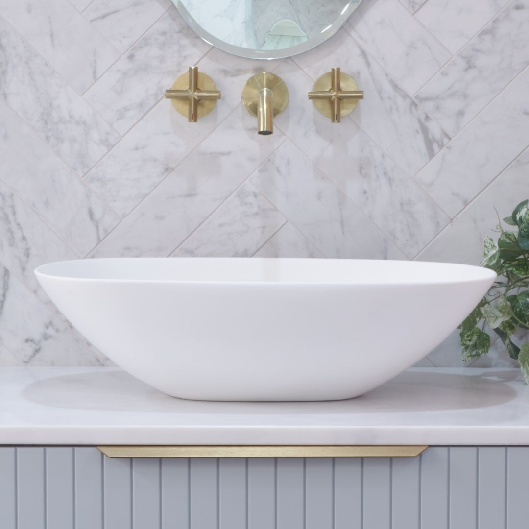 ENFLAIR ROLO ABOVE COUNTER BASIN MATTE WHITE 540MM