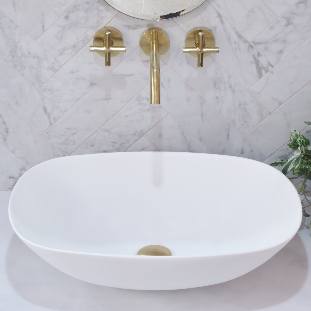 ENFLAIR ROLO ABOVE COUNTER BASIN MATTE WHITE 540MM