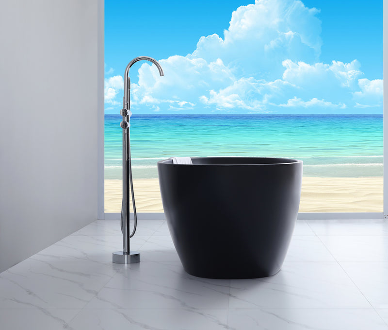 POSEIDON FULL MATTE BLACK FREE STANDING BATHTUB (AVAILABLE IN 1500MM AND 1700MM)