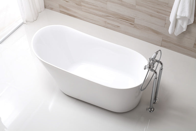 SUNNY SILM EGDE FREE STANDING BATH WITH THIN EDGE WHITE 1600MM
