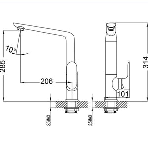 IKON BANDA SINK MIXER 314MM CHROME