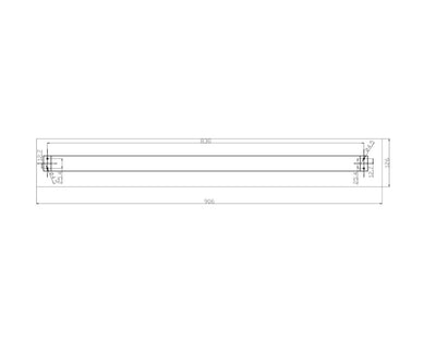 LINSOL SIIENA SINGLE BAR HEATED RAIL CHROME 850MM