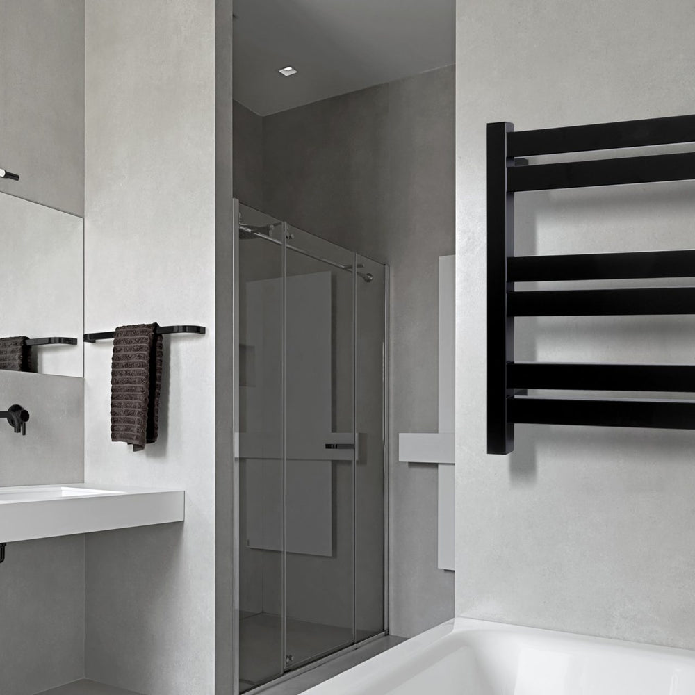 LINSOL SIIENA 6 BAR HEATED TOWEL RAIL MATTE BLACK 530MM