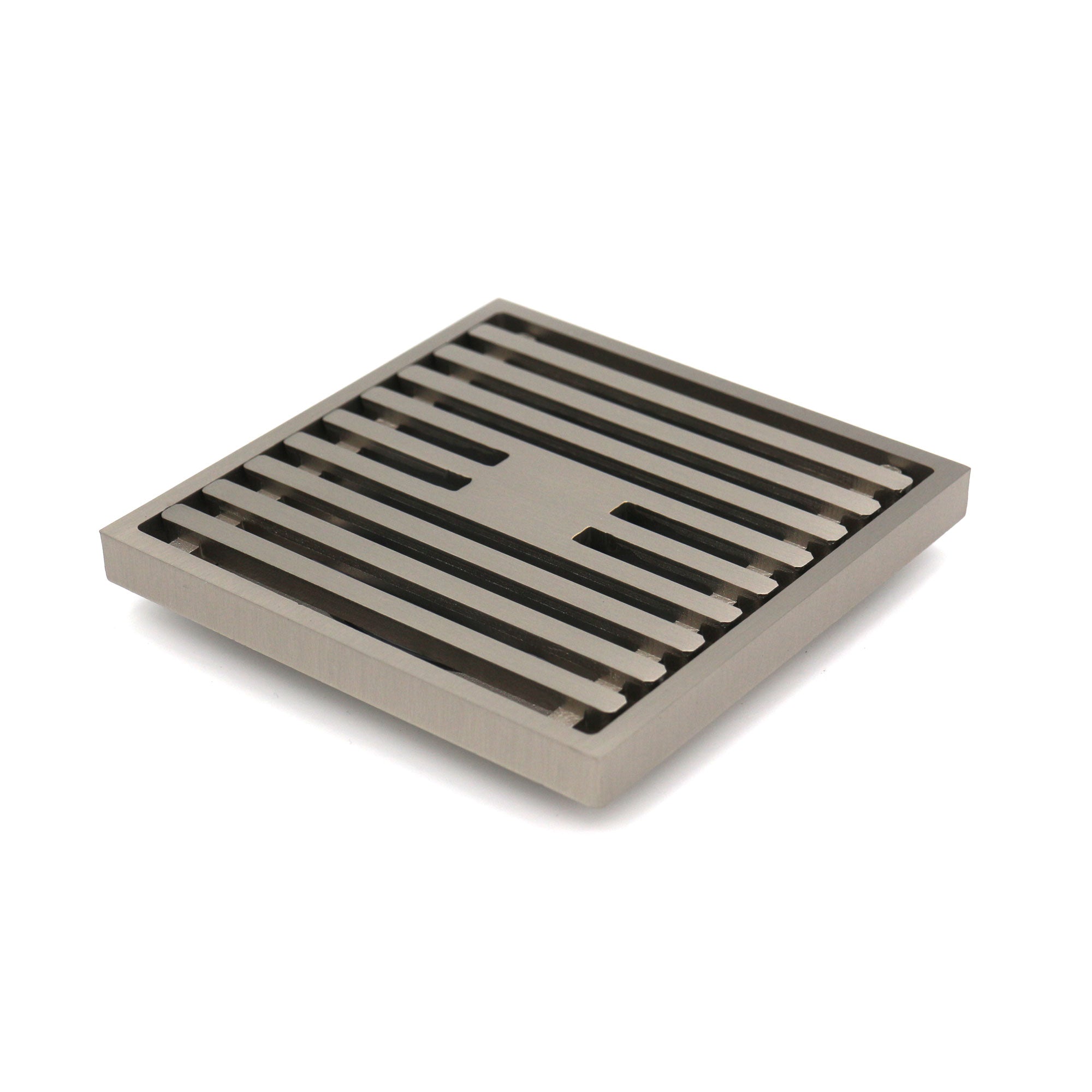 GRATES2GO SLIMLINE BRASS POINT DRAIN SATIN NICKEL 100MM