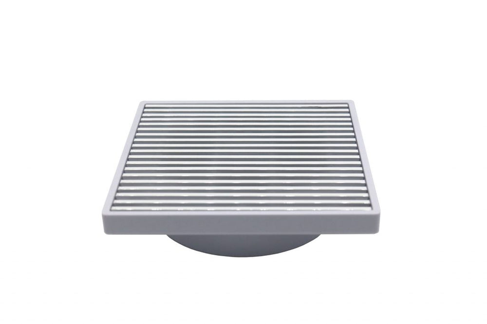 GRATES2GO SLIMLINE UPVC WHITE POINT DRAIN WITH WEDGE WIRE GRATE WHITE 117MM