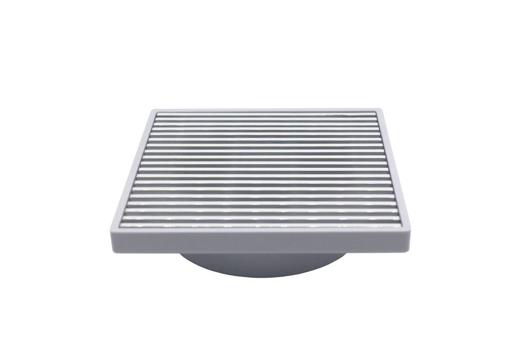 GRATES2GO SLIMLINE UPVC WHITE POINT DRAIN WITH WEDGE WIRE GRATE WHITE 117MM