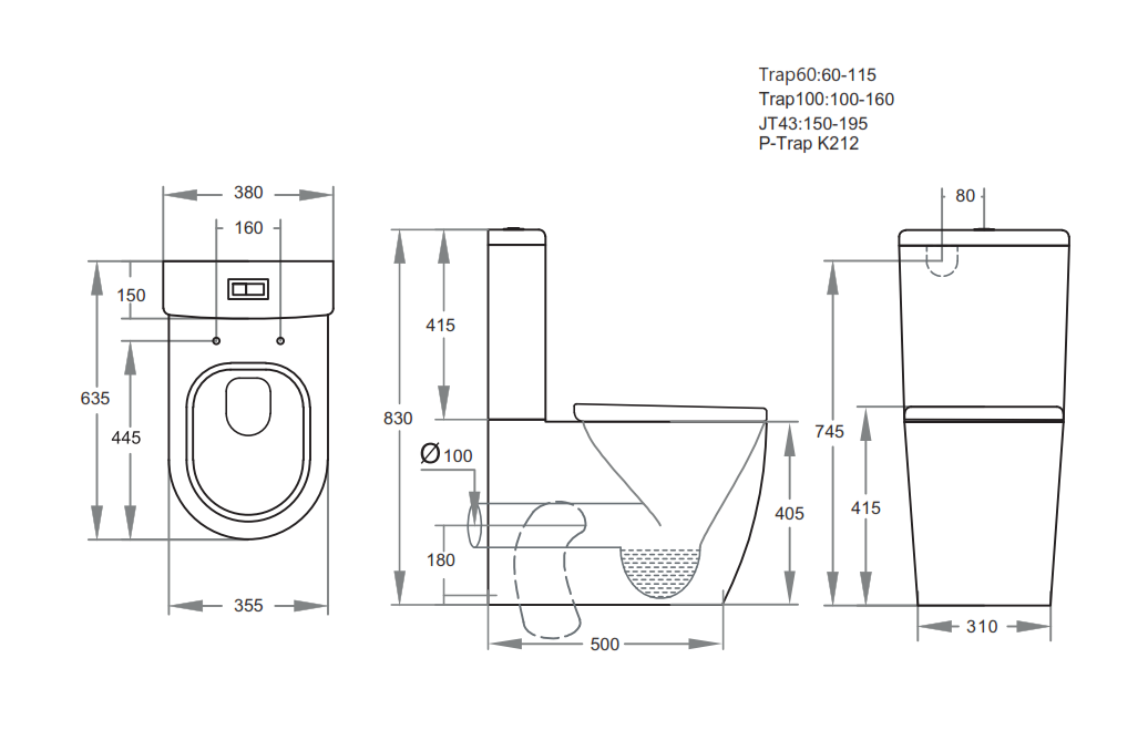 POSEIDON ROLA SHORT PROJECTION TOILET SUITE GLOSS WHITE