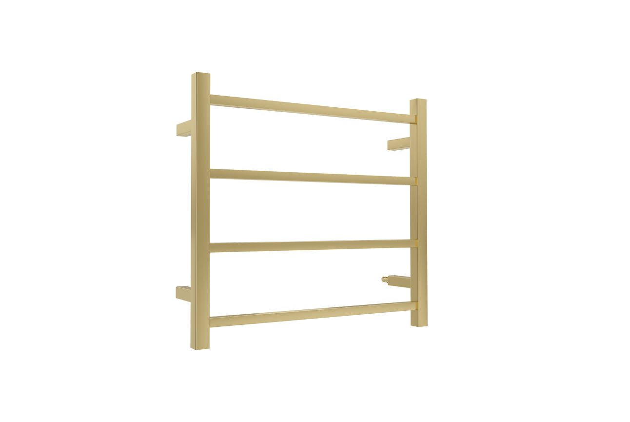 LINSOL SPIRIT 4 BAR HEATED TOWEL RAIL BRUSHED BRASS 450MM