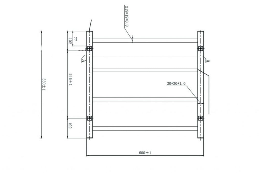 LINSOL SPIRIT 4 BAR HEATED TOWEL RAIL BRUSHED BRASS 450MM