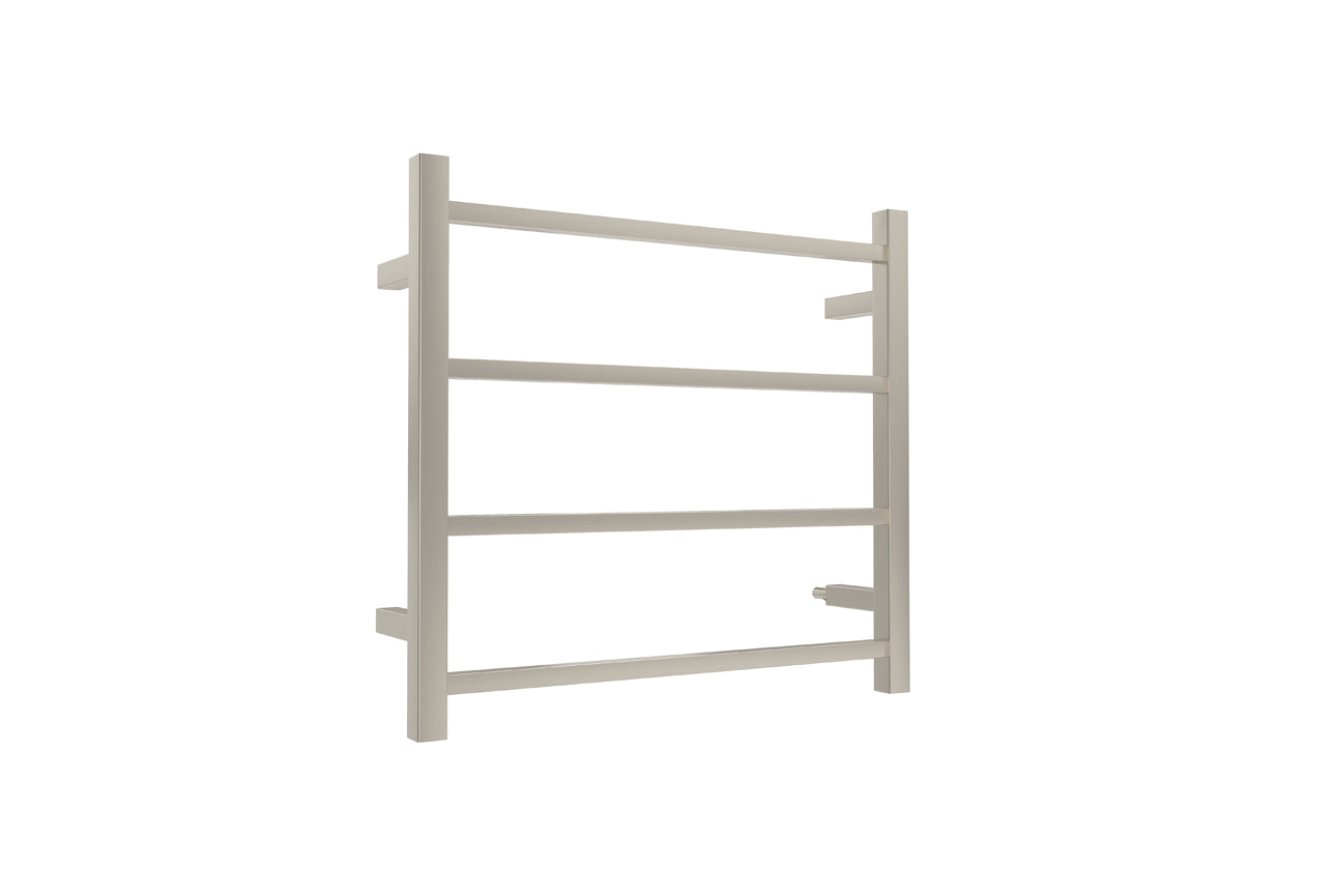 LINSOL SPIRIT 4 BAR HEATED TOWEL RAIL BRUSHED NICKEL 450MM