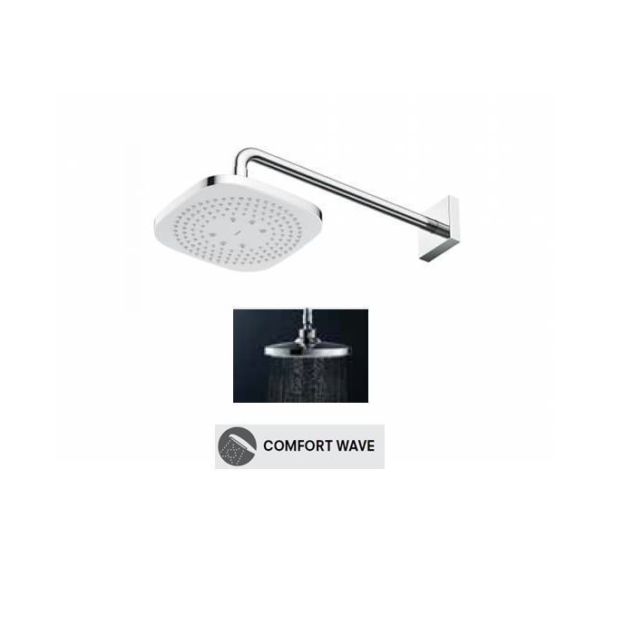 TOTO G SELECTION SQUARE SHOWER HEAD WITH SHOWER ARM CHROME 220MM