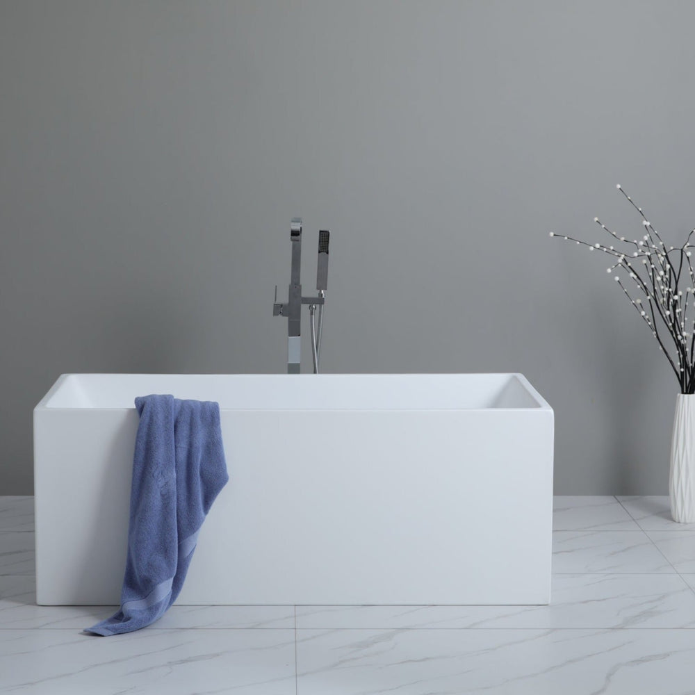 POSEIDON THEO BACK TO WALL BATHTUB GLOSS WHITE (AVAILABLE IN 1400MM AND 1690MM)