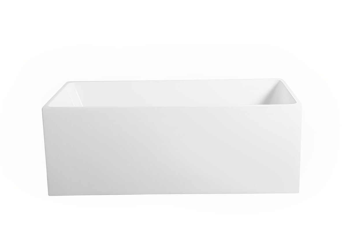 POSEIDON THEO BACK TO WALL BATHTUB MATTE WHITE (AVAILABLE IN 1500MM AND 1700MM)