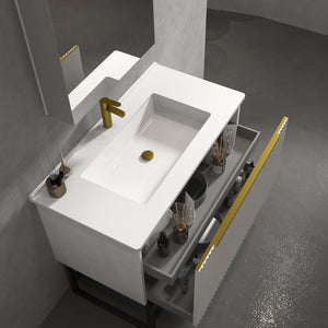 INFINITY THENA WHITE 900MM SINGLE BOWL WALL HUNG VANITY