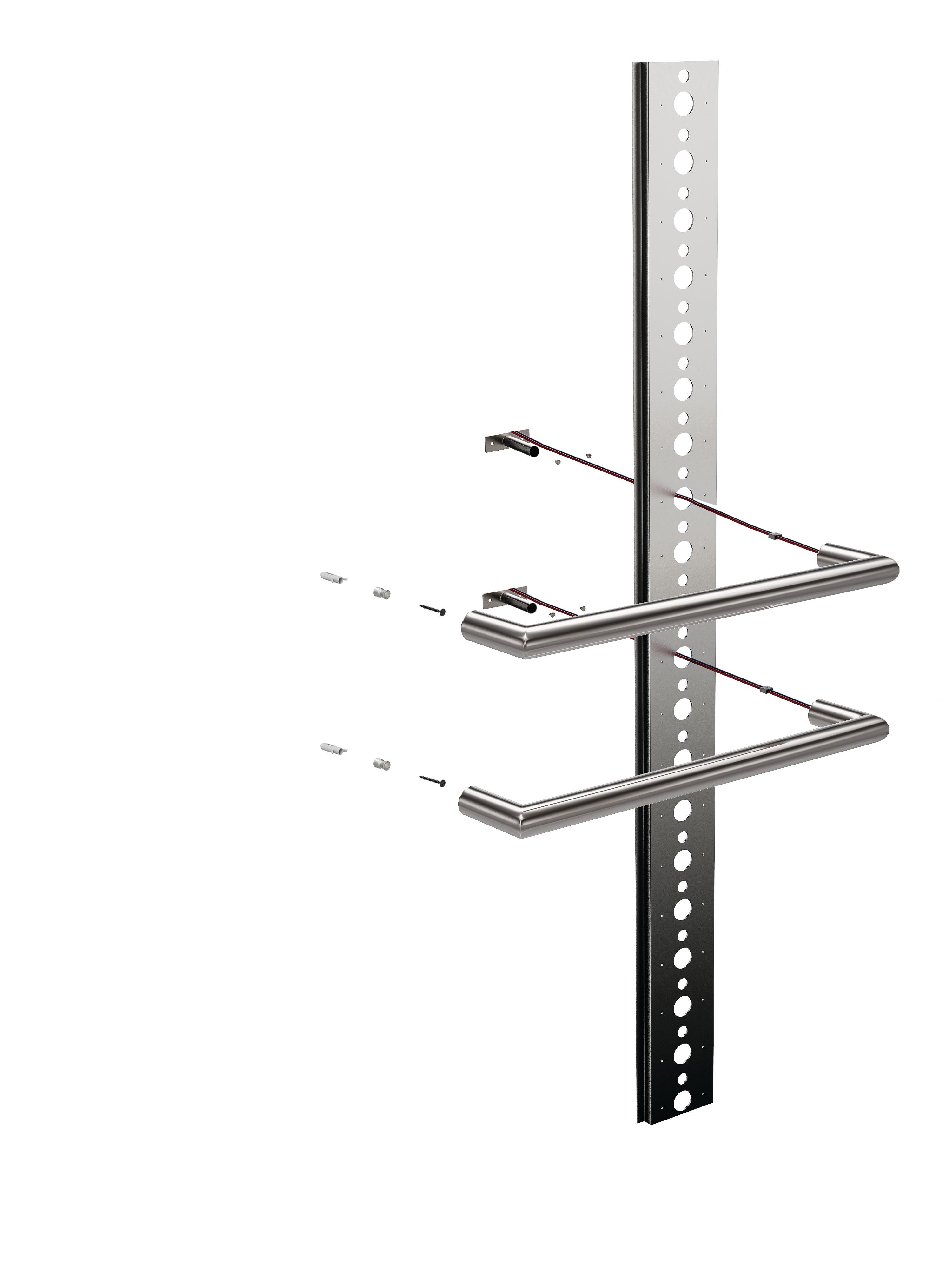 THERMOGROUP 7060 MOUNTING SYSTEM FOR SINGLE BAR TOWEL RAILS