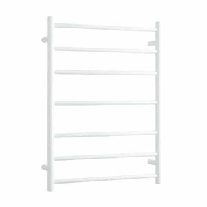 THERMOGROUP ROUND LADDER HEATED TOWEL RAIL SATIN WHITE 600MM