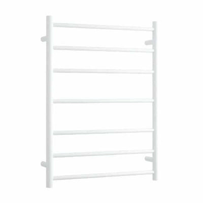 THERMOGROUP ROUND LADDER HEATED TOWEL RAIL SATIN WHITE 600MM