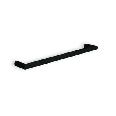 THERMOGROUP MATTE BLACK ROUND SINGLE BAR HEATED TOWEL RAIL 600MM