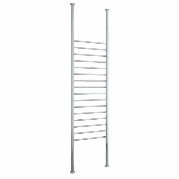 THERMOGROUP STRAIGHT ROUND FLOOR TO CEILING HEATED TOWEL RAIL STAINLESS STEEL 3000MM