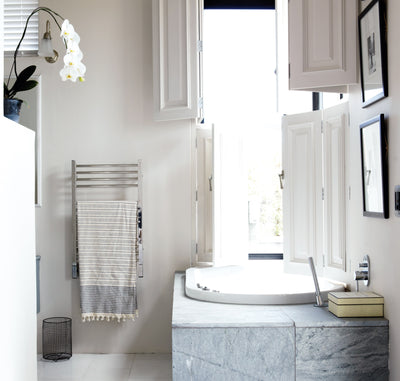 THERMOGROUP JEEVES LADDER HEATED TOWEL RAIL STAINLESS STEEL 870MM