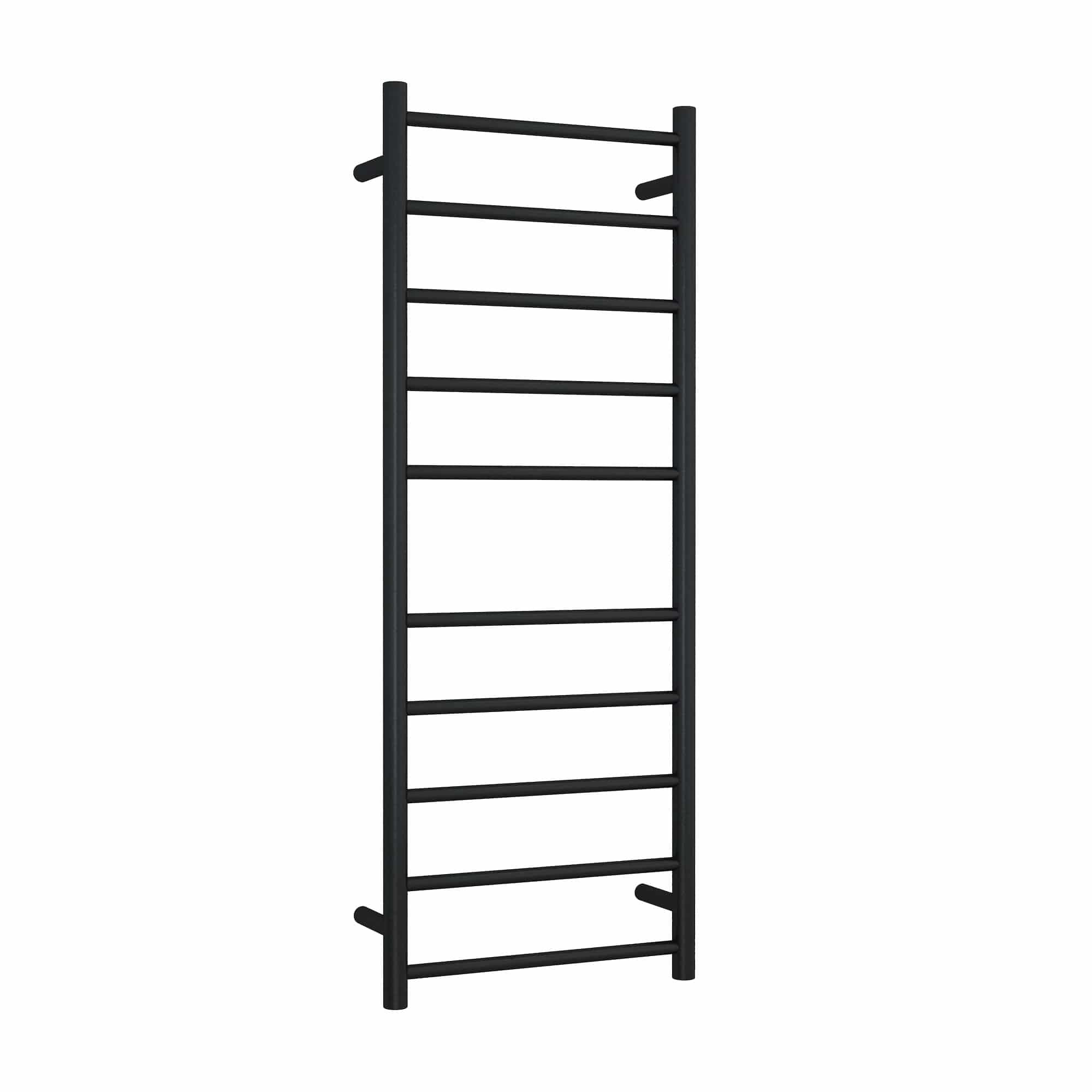 THERMOGROUP ROUND LADDER HEATED TOWEL RAIL MATTE BLACK 450MM