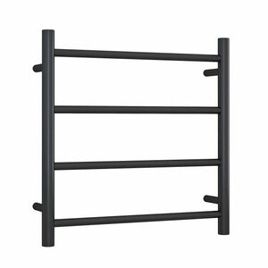 THERMOGROUP MATTE BLACK ROUND LADDER HEATED TOWEL RAIL 550MM