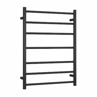 THERMOGROUP 12VOLT MATTE BLACK ROUND LADDER HEATED TOWEL RAIL 800MM