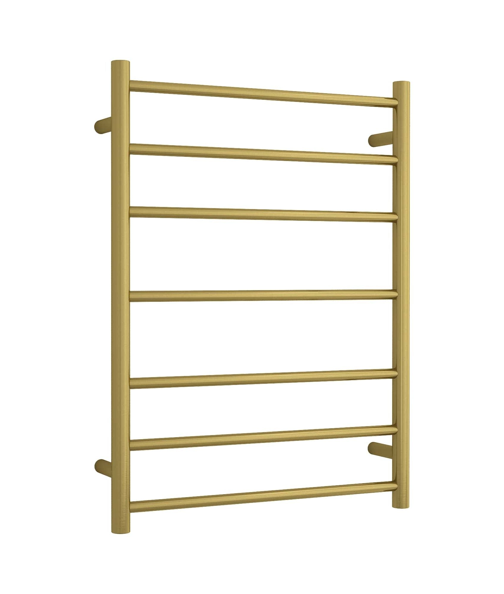 THERMOGROUP BRUSHED GOLD ROUND LADDER HEATED TOWEL RAIL 800MM