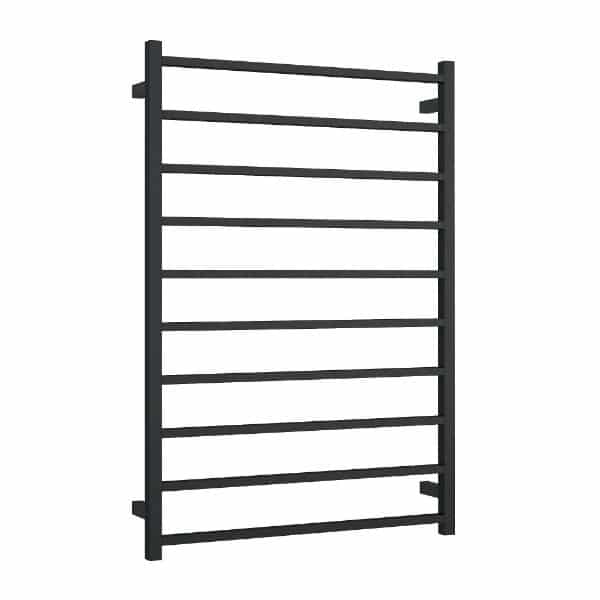 THERMOGROUP MATTE BLACK SQUARE LADDER HEATED TOWEL RAIL 1160MM