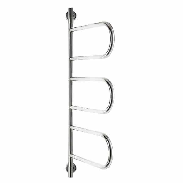 THERMOGROUP JEEVES TANGENT W SWIVEL HEATED TOWEL RAIL STAINLESS STEEL 1100MM
