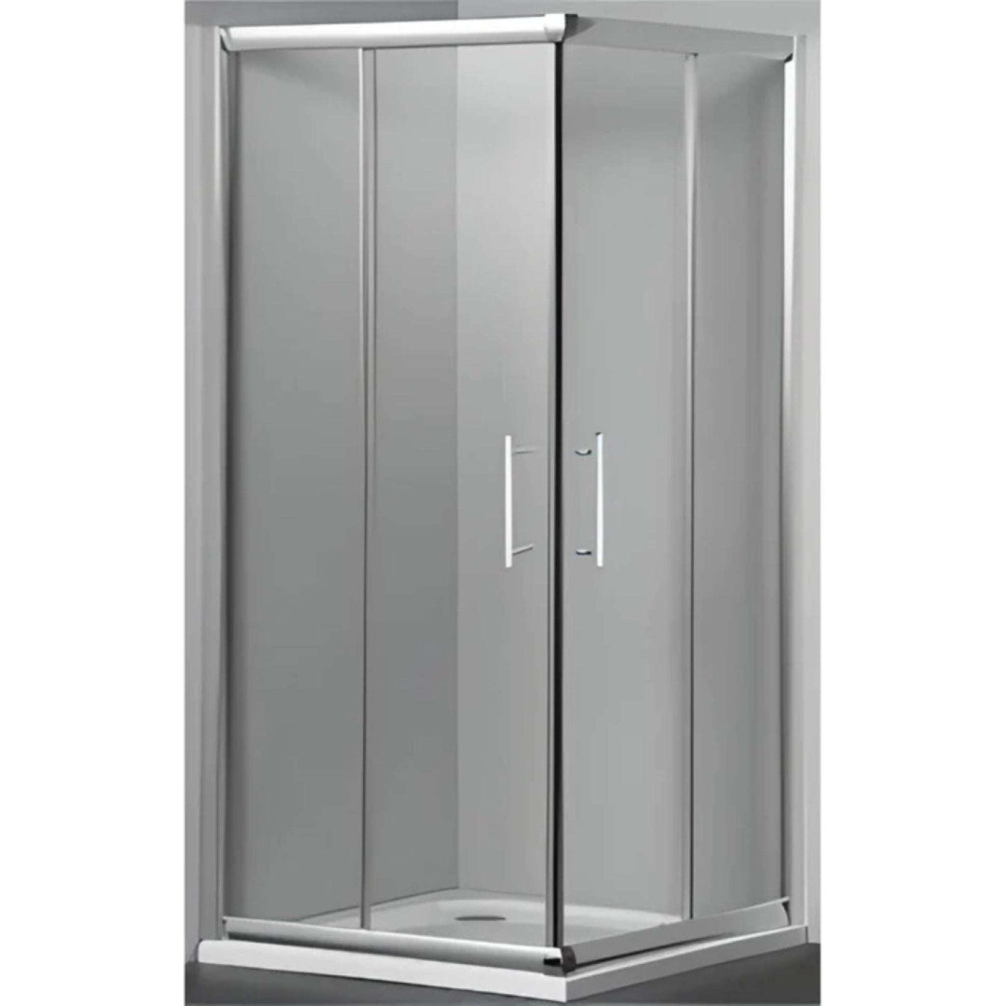 BTH FRAMED SLIDING DOOR SQUARE CORNER SHOWER SCREEN CHROME
