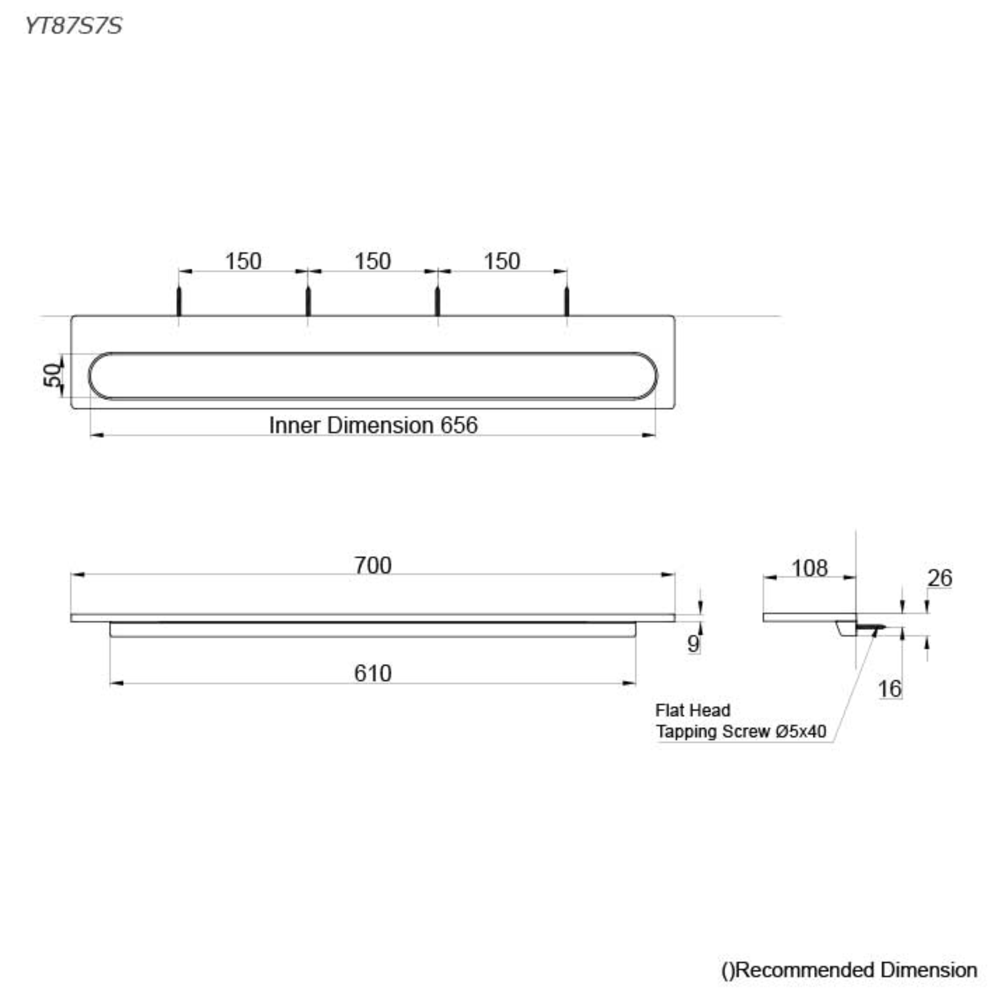 TOTO NEOREST NON-HEATED TOWEL BAR