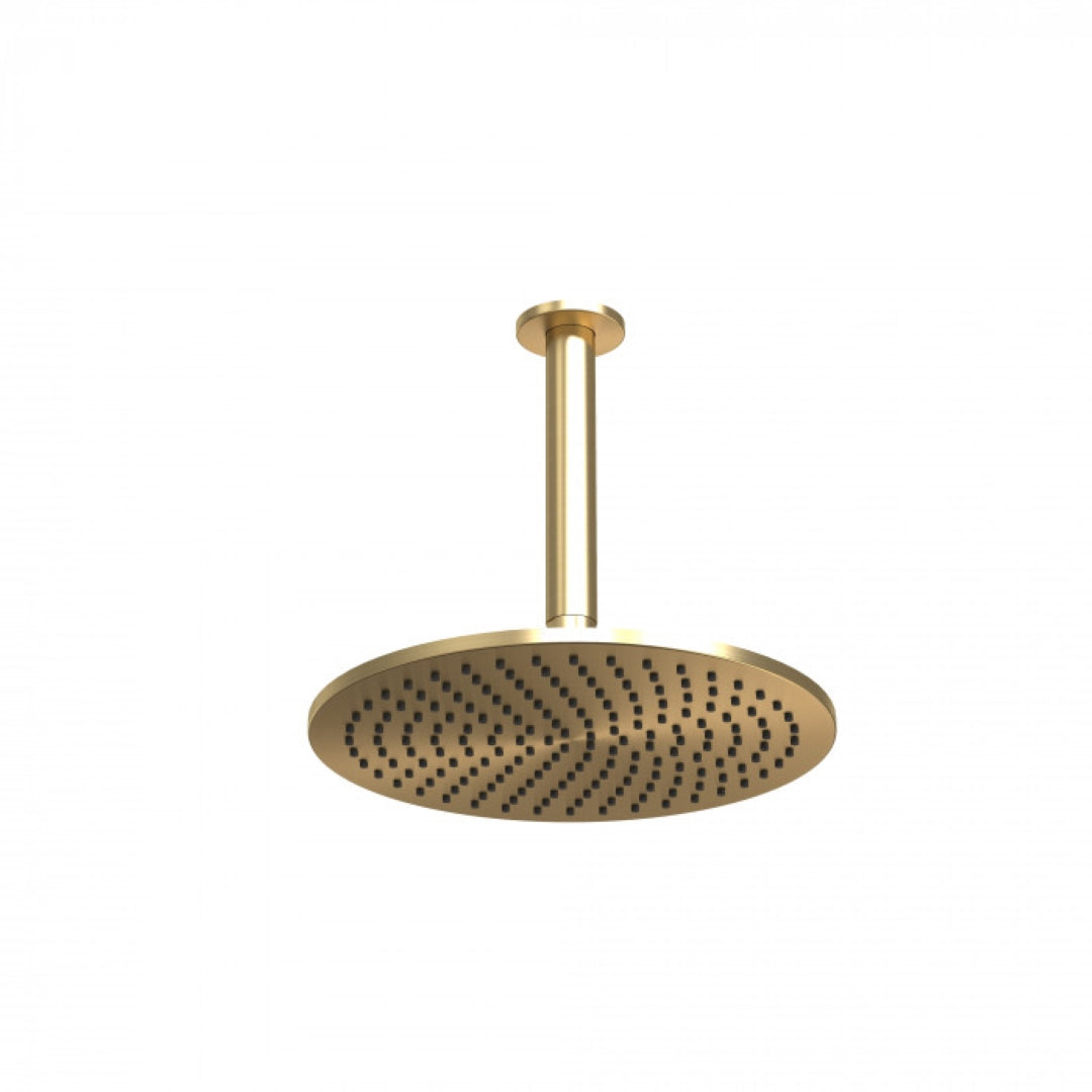 FELTON TATE RAIN HEAD CEILING MOUNTED BRUSHED GOLD 250MM