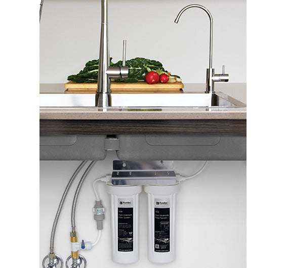 PURETEC LEAD FREE HIGH LOOP DESIGNER FAUCET WITH DUAL FILTER SYSTEM