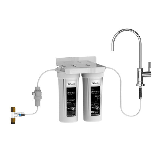 PURETEC LEAD FREE HIGH LOOP DESIGNER FAUCET WITH DUAL FILTER SYSTEM