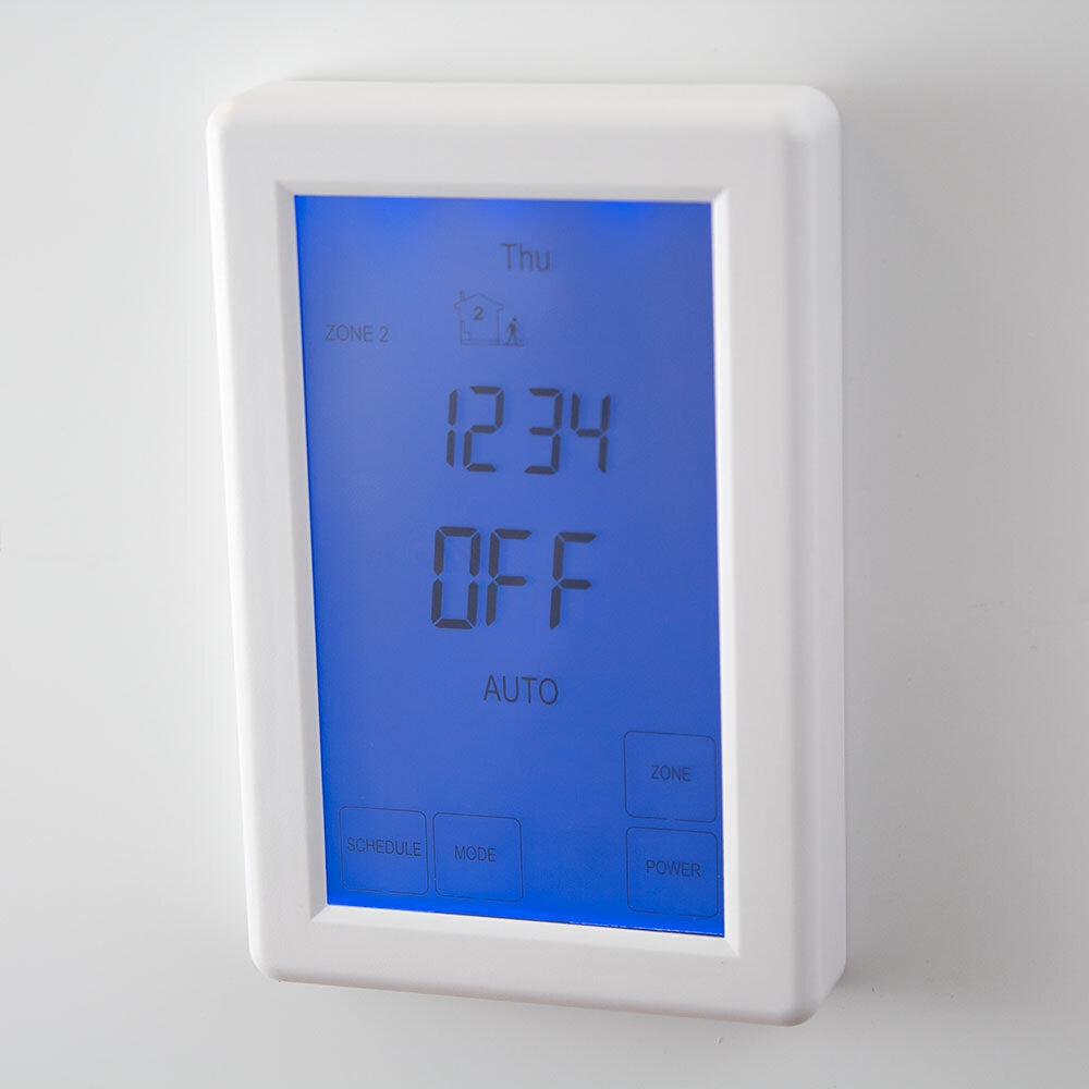 RADIANT HEATING STANDARD VERTICAL DUAL TIMER/THERMOSTAT WHITE 120MM