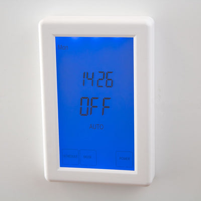 RADIANT HEATING STANDARD HORIZONTAL / VERTICAL DIGITAL TIMER SWITCH WHITE 120MM
