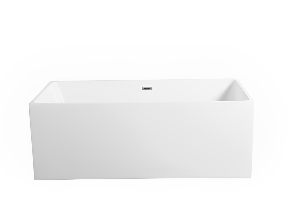 POSEIDON THEO BACK TO WALL BATHTUB GLOSS WHITE (AVAILABLE IN 1480MM AND 1690MM)