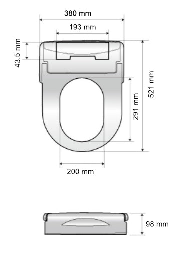 DIB U COLLECTION ULTRA SLIM BIDET WITH SIDE CONTROL