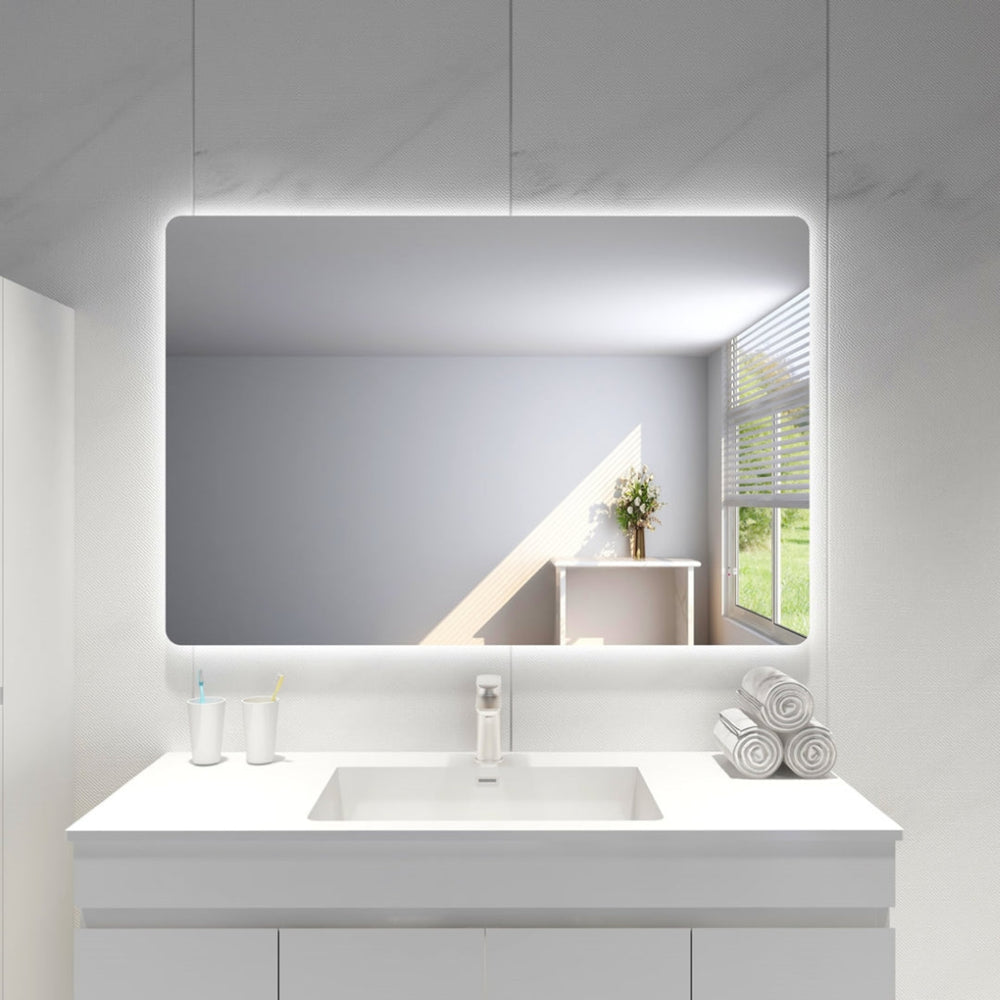 POSEIDON RECTANGLE BACKLIT LED MIRROR 3 COLOUR LIGHTS 1200X800MM